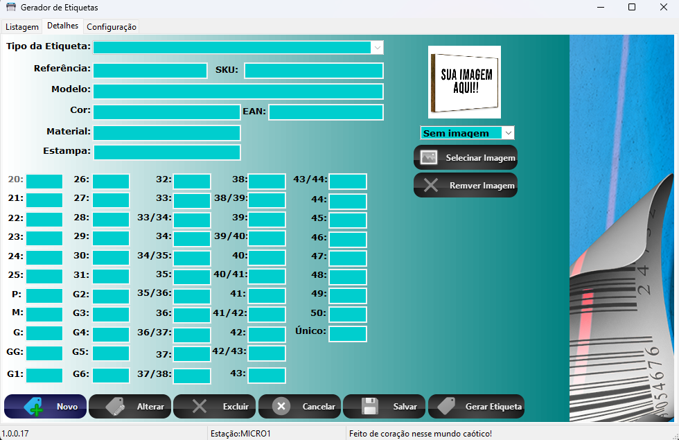 Gerador de Etiquetas